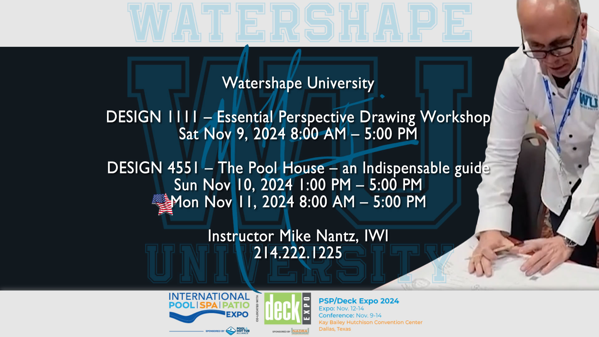 Watershape University at the Intl Pool Spa Expo in Dallas Texas Nov. 2024